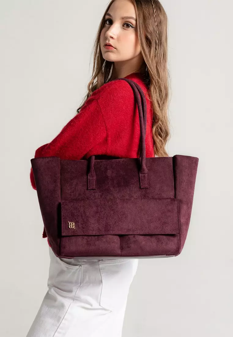 Aure M Tote Suede - Burgundy
