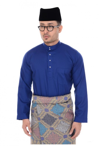 Buy Bmo Bmo Set Baju Melayu Klasik Cotton Royal Blue Online Zalora Malaysia