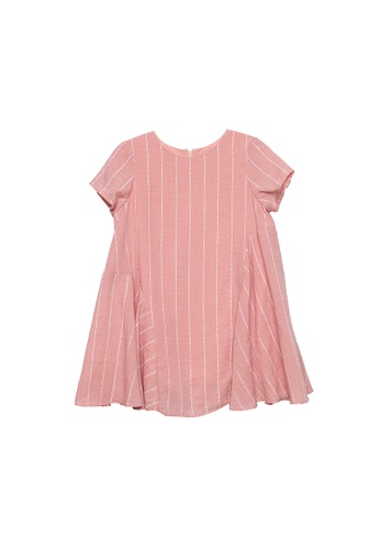 PONEY pink Poney Siena Short Sleeve Light Pink Girls Dress C3918KAD6D6F15GS_1