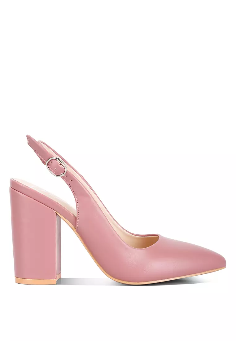 Discount on London Rag  shoes - SKU: Blush Block Heel Pointed Toe Sandals