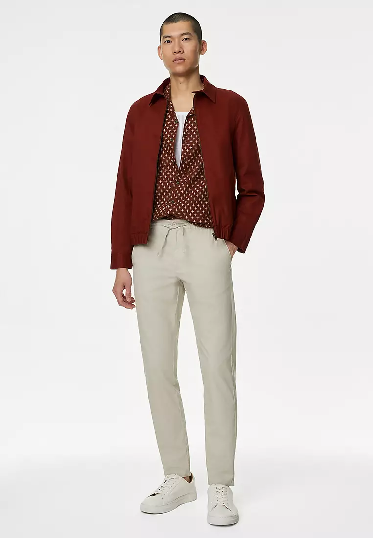 Easy Iron Linen Blend Printed Shirt