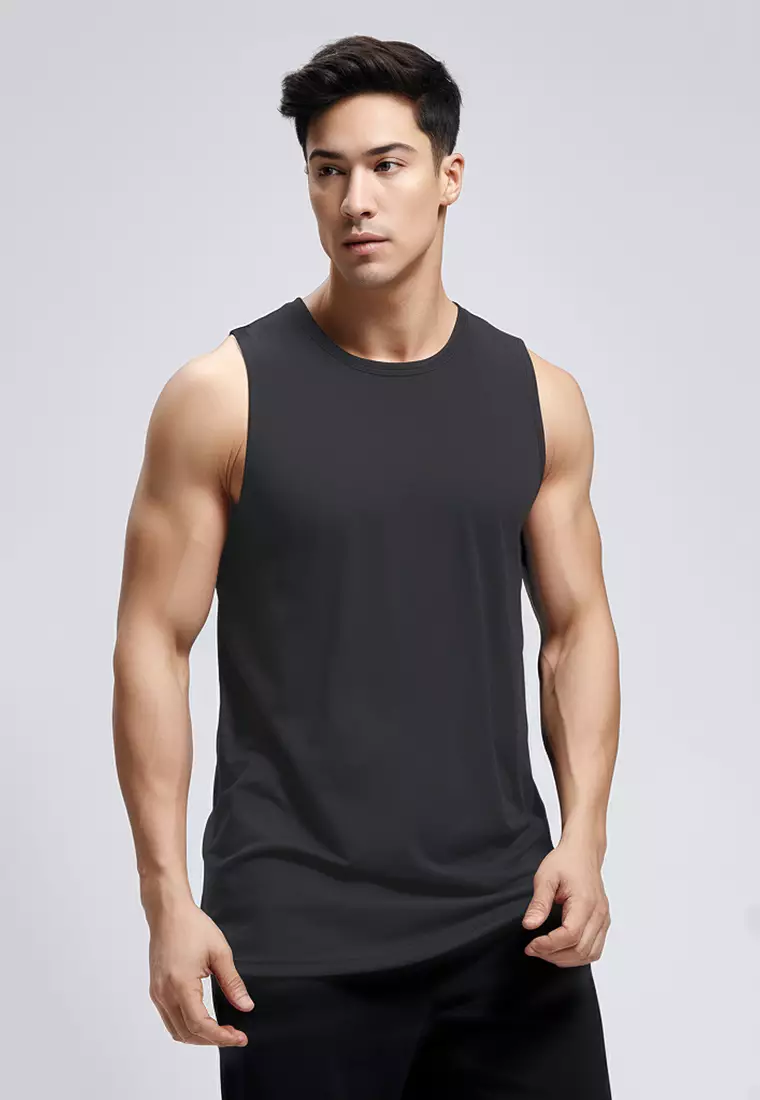 MS186 Sleeveless Kutung Running Jersey Polos Td Active Abu tua