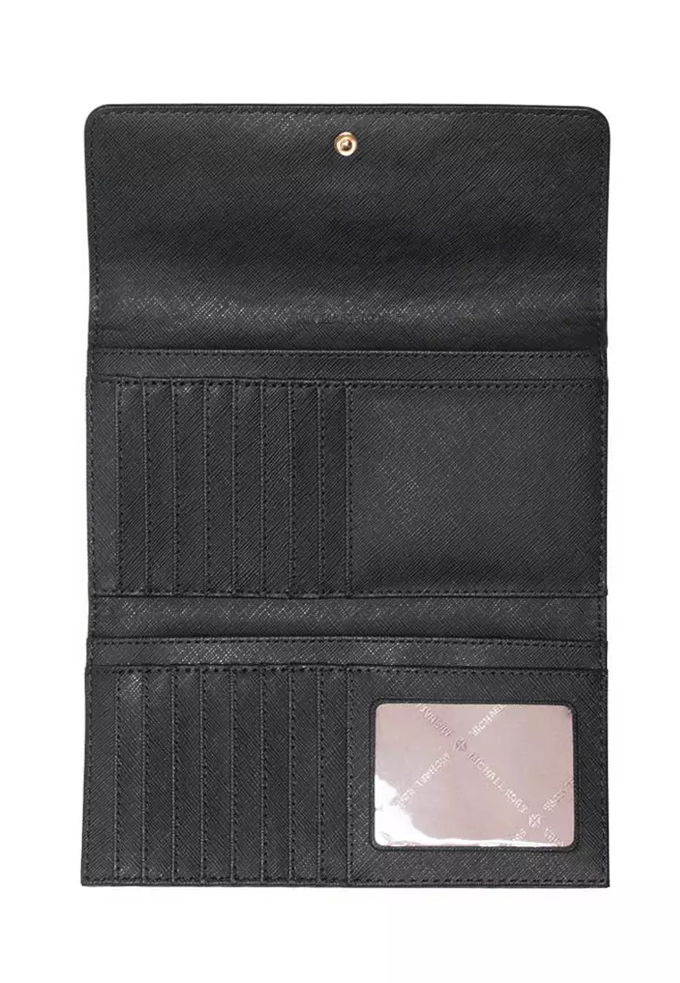 Jet Set Travel Large Trifold Wallet - Black