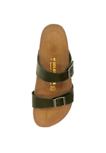 SoleSimple green Glasgow - Khaki Leather Sandals & Flip Flops 397C7SHE26B905GS_1