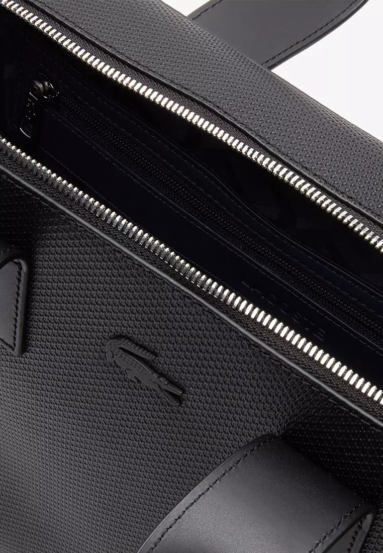 Lacoste Men's Chantaco Matte Piqué Leather Computer Bag