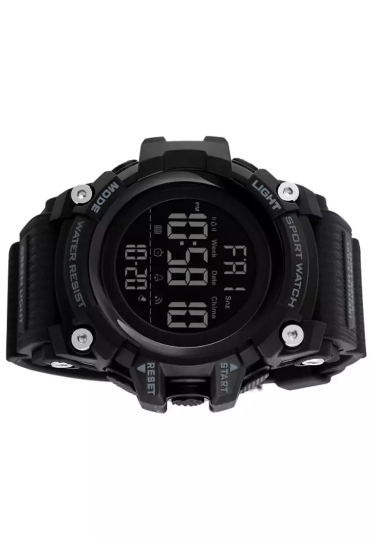 Jam Tangan Sporty Digital Pria Waterproof Many Function Strap Tali Material Stainless Steel PU XO20 ORIGINAL