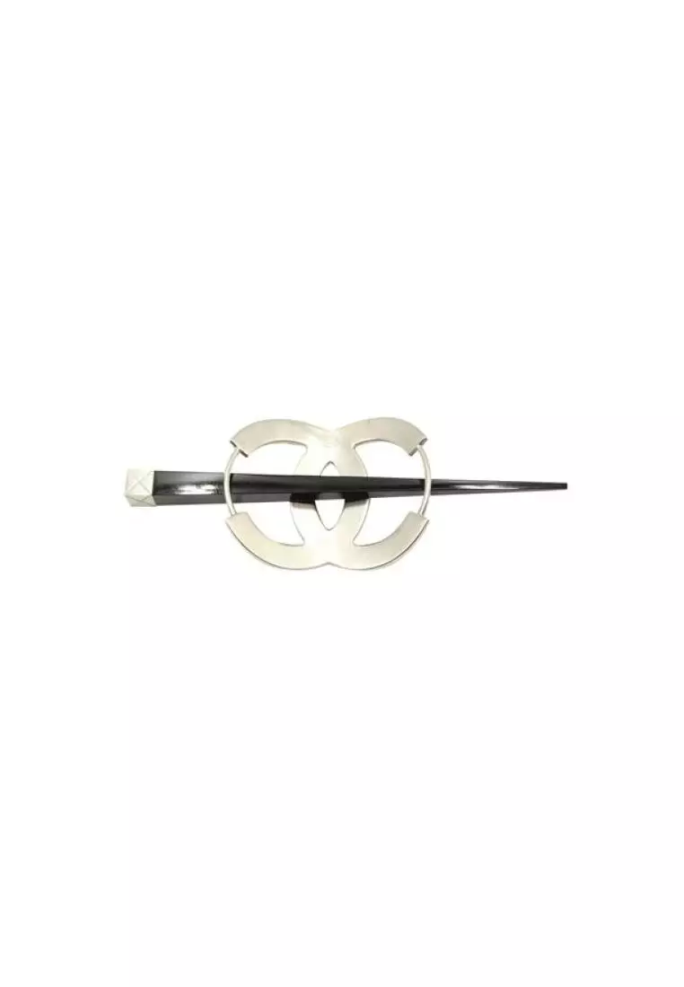 Buy Chanel Pre-Loved CHANEL Silver-Tone Quilted Metal CC Hair Pin Online