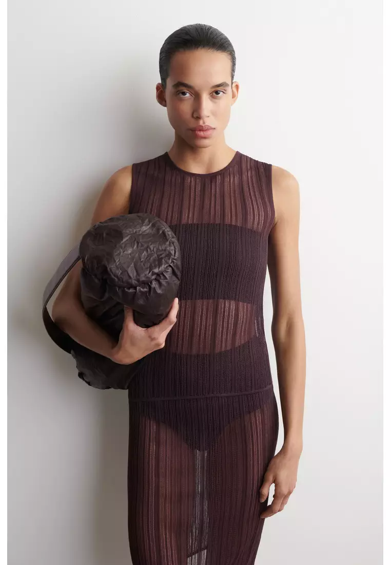 SHEER LACE-KNIT TANK TOP