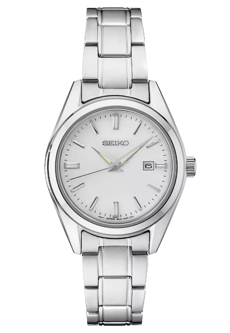 Seiko Quartz Sapphire Crystal Glass Silver Stainless Steel - Jam Tangan Analog Wanita - SUR633P1