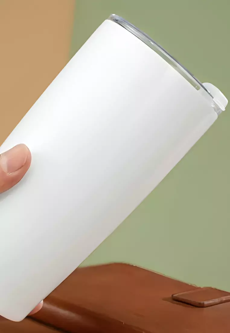 Wakakids Botol Minum Stainless Steel Termos Cup Gelas Mug Tumbler Mobil Simple 600ml K4010 Venrc Putih