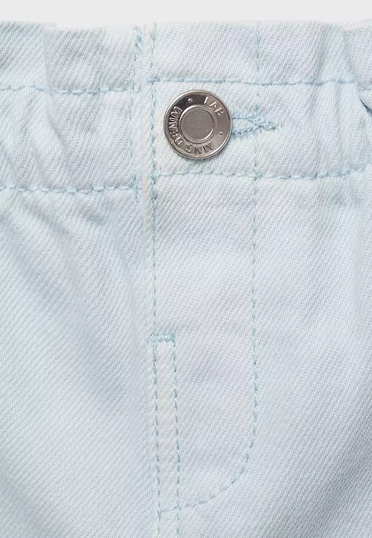 Paperbag Denim Shorts