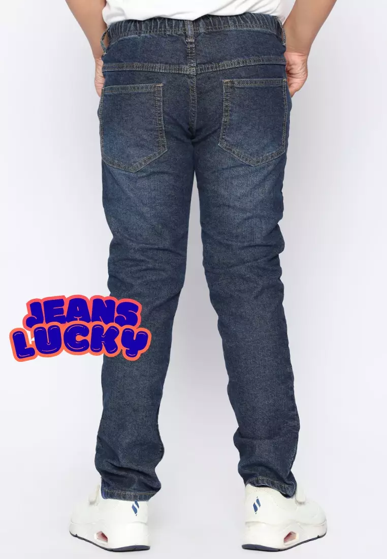 Celana Panjang Anak Laki & Perempuan Jeans Lucky Biru