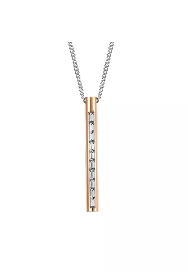 OPCHIC Couple Cylindrical Pendant Set (Simple Titanium Steel Style