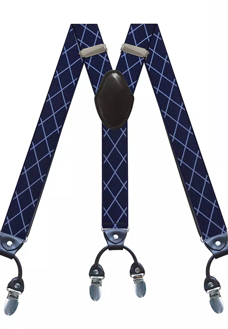 Men's Adjustable Elastic 6 Clips Suspenders