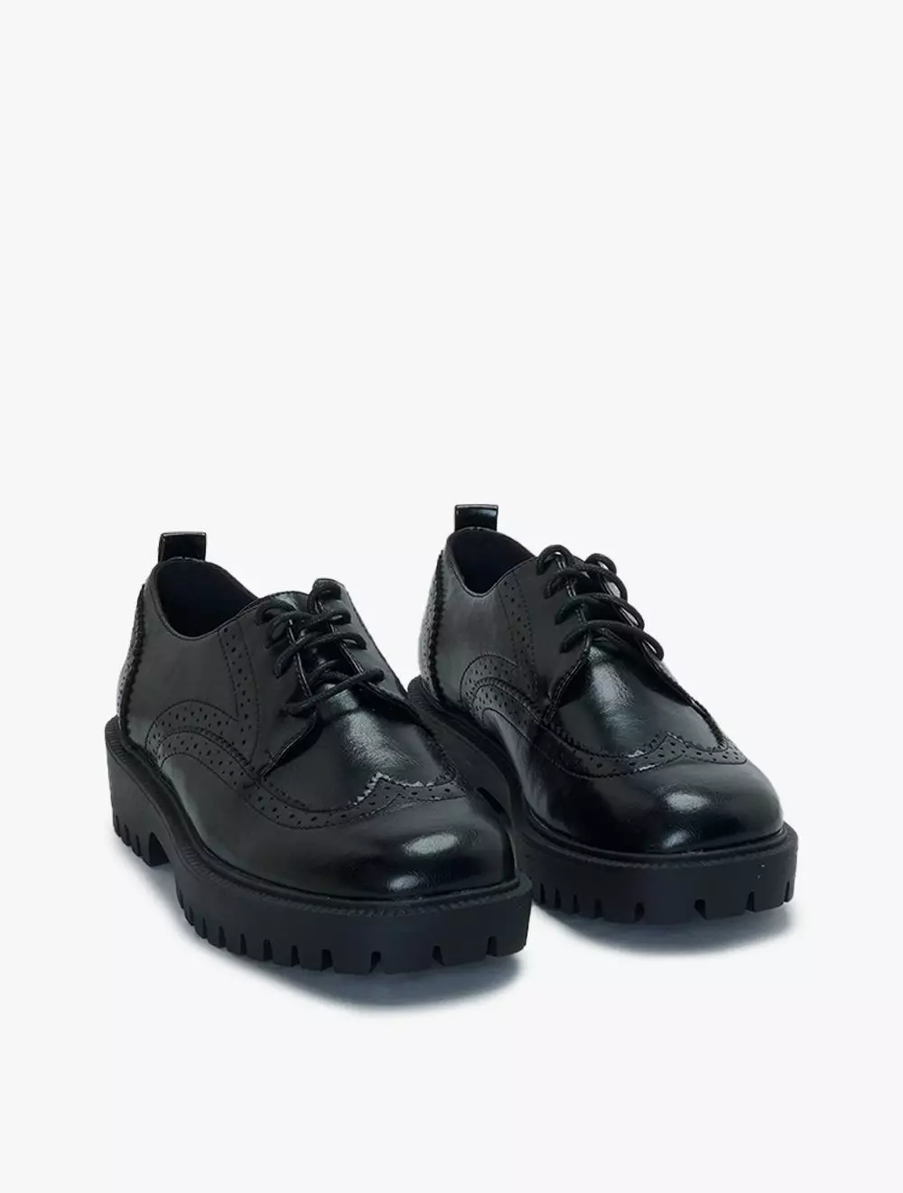 Payless Club Culture Womens Quantin Lace Lug Loafers - Black_22