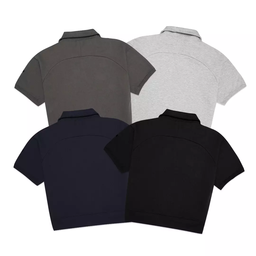 Oversize Half Zip Short Sleeve Jacket Navy