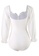 Halo white Slim Fit Swimsuits With Chiffon Sleeves 79CA0US282DC82GS_3