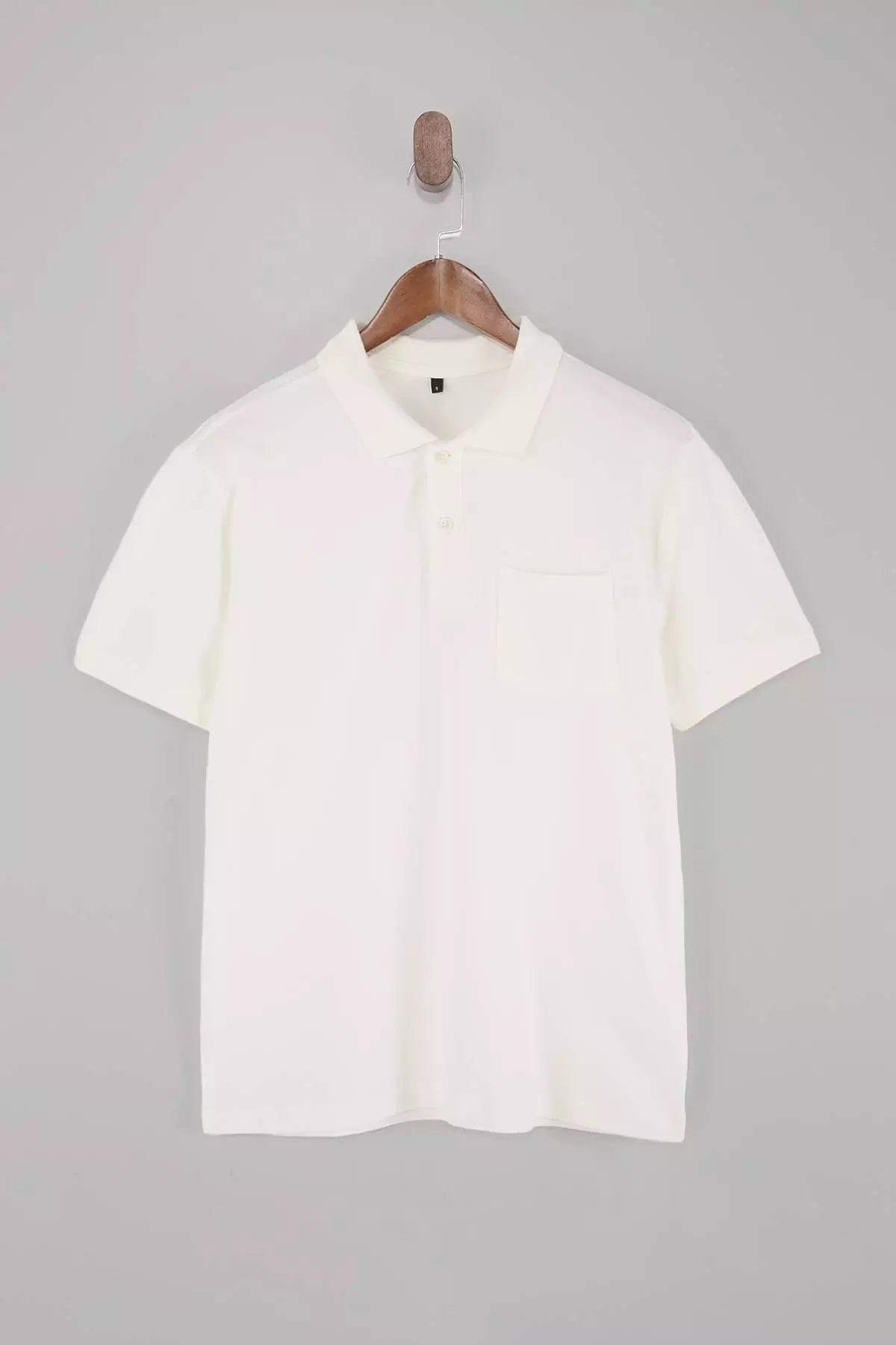 Ecru Regular/Comfortable 100% Cotton Single Pocket Polo Neck T-Shirt Tmnss26Po00018