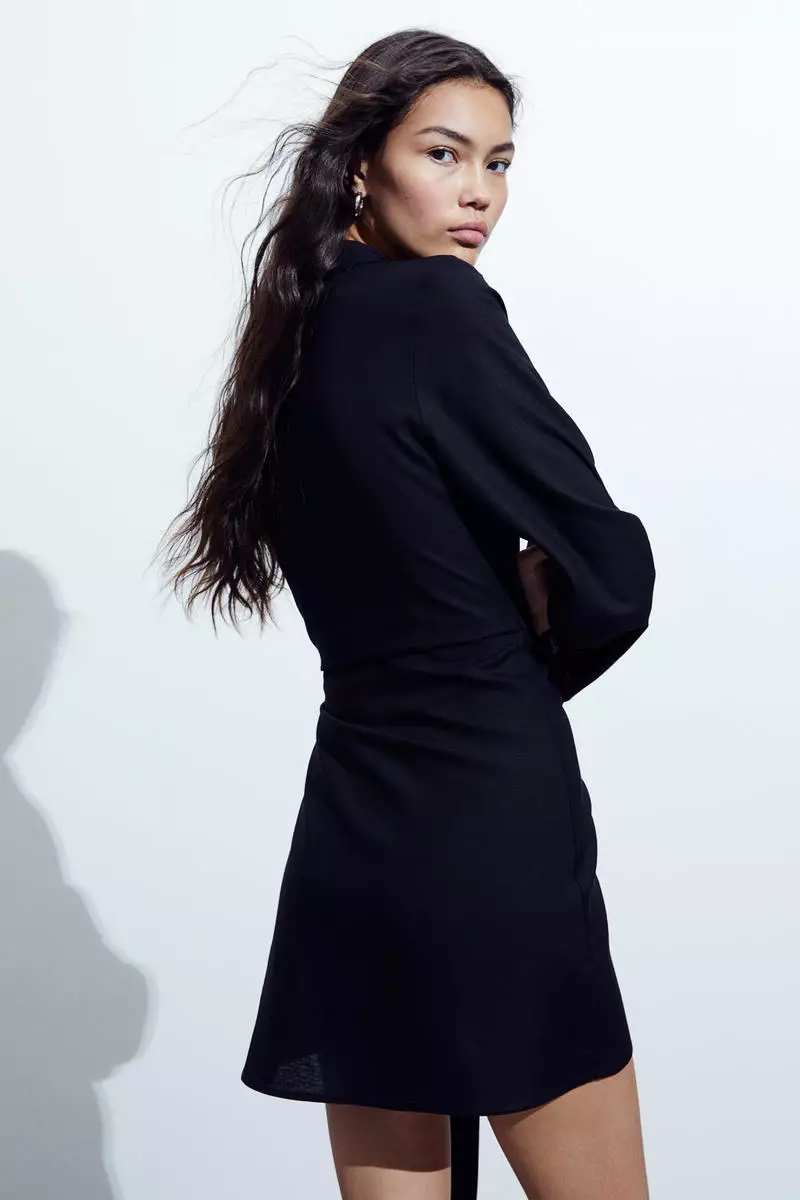 Buy H&M Linen-blend wrap dress 2026 Online | ZALORA