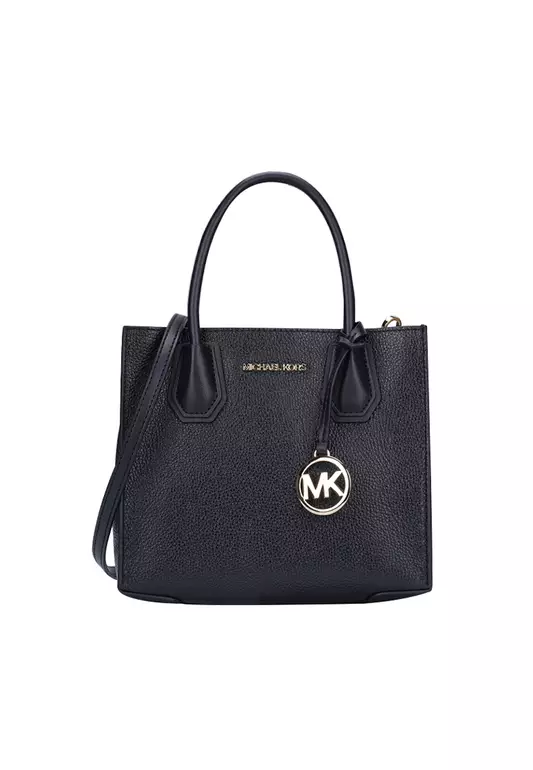 MERCER Women's Black Signature Lock Messenger Bag