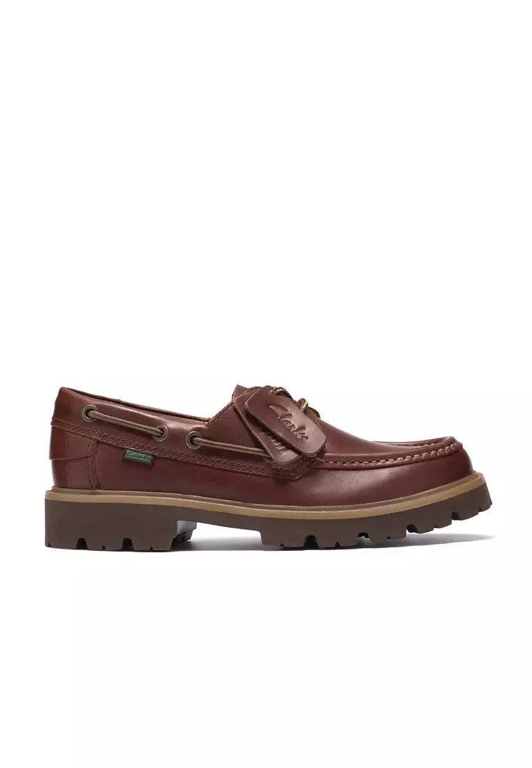 Buy Clarks Mens Cleyhill Boat Casual Shoes Brown Leather - Wide Fit Online  | ZALORA Malaysia
