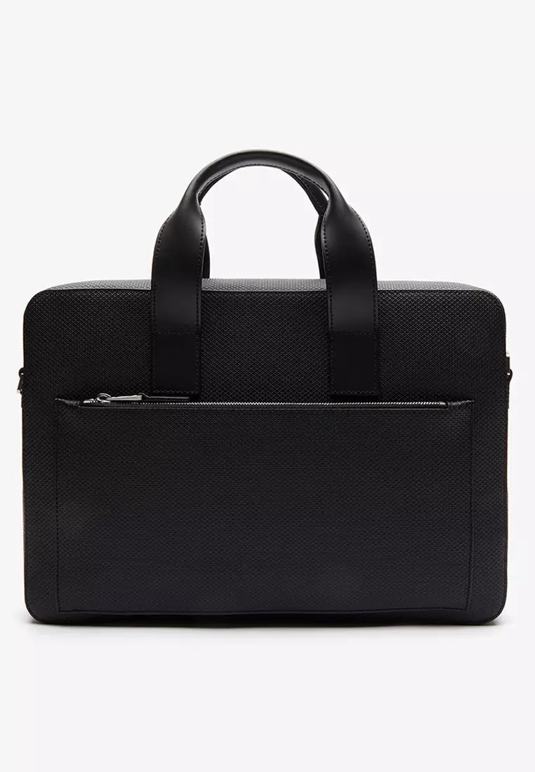 Lacoste Men's Chantaco Matte Piqué Leather Computer Bag