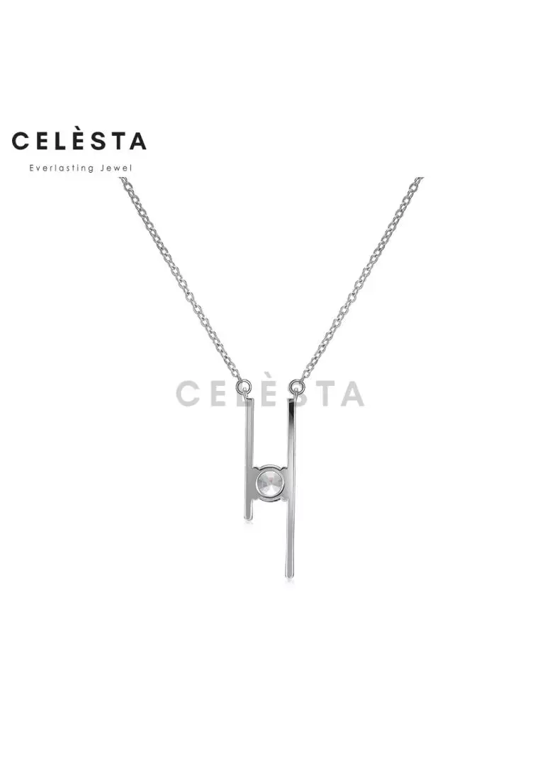 Berlian Moissanite Autre Pendant [GRA CERTIFICATE MOISSANITE DIAMOND] - Kalung Moissanite Diamond 1 CT 925 Silver Celesta by Her Jewellery
