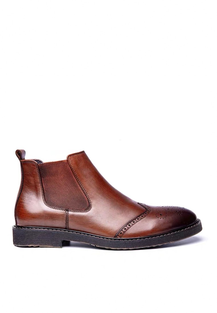 VANSA Stylish Leather Elastic Boots VSM-B6331