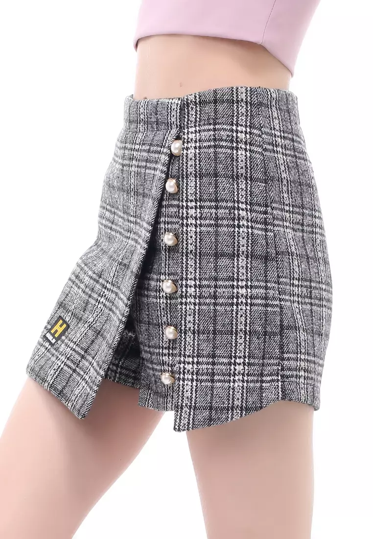 Madoc Skirt Short Pants Rok Celana Pendek Kasual Wanita Korean Style Material Cotton Wolly Polyester ORIGINAL - Black
