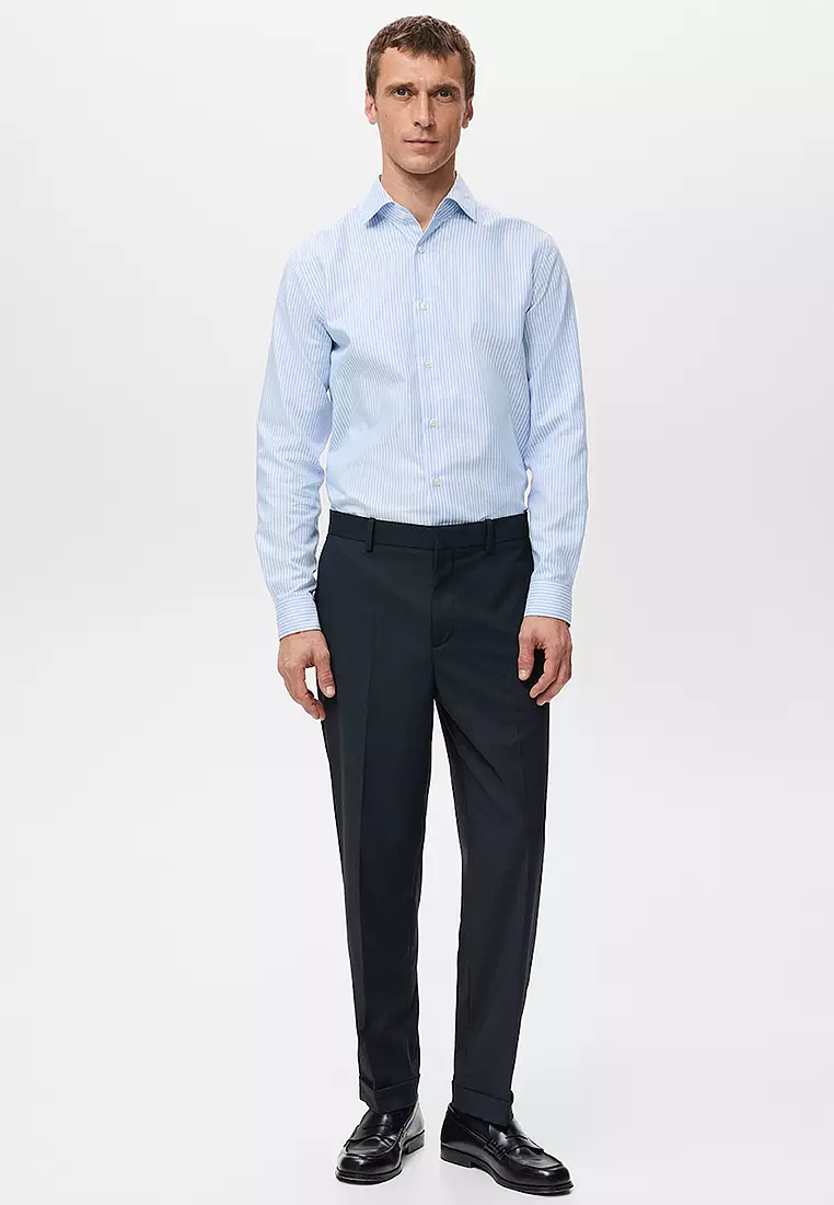 100% Cotton Slim-Fit Striped Shirt