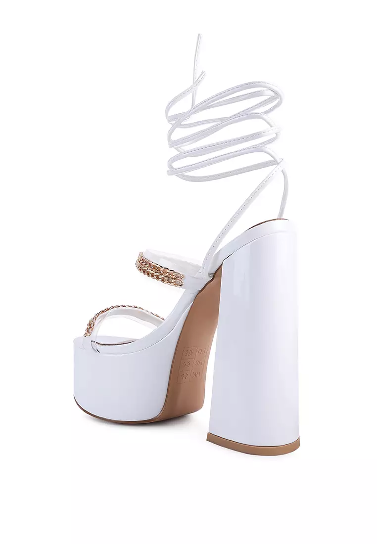 White platform sandals deals lace up