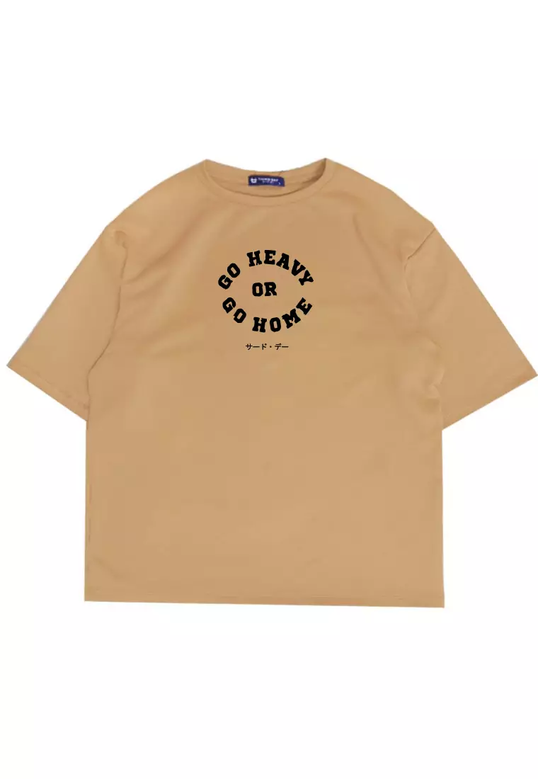 MTW65 Kaos Oversize Gym Bahan Tebal Scubalux "go heavy" khaki