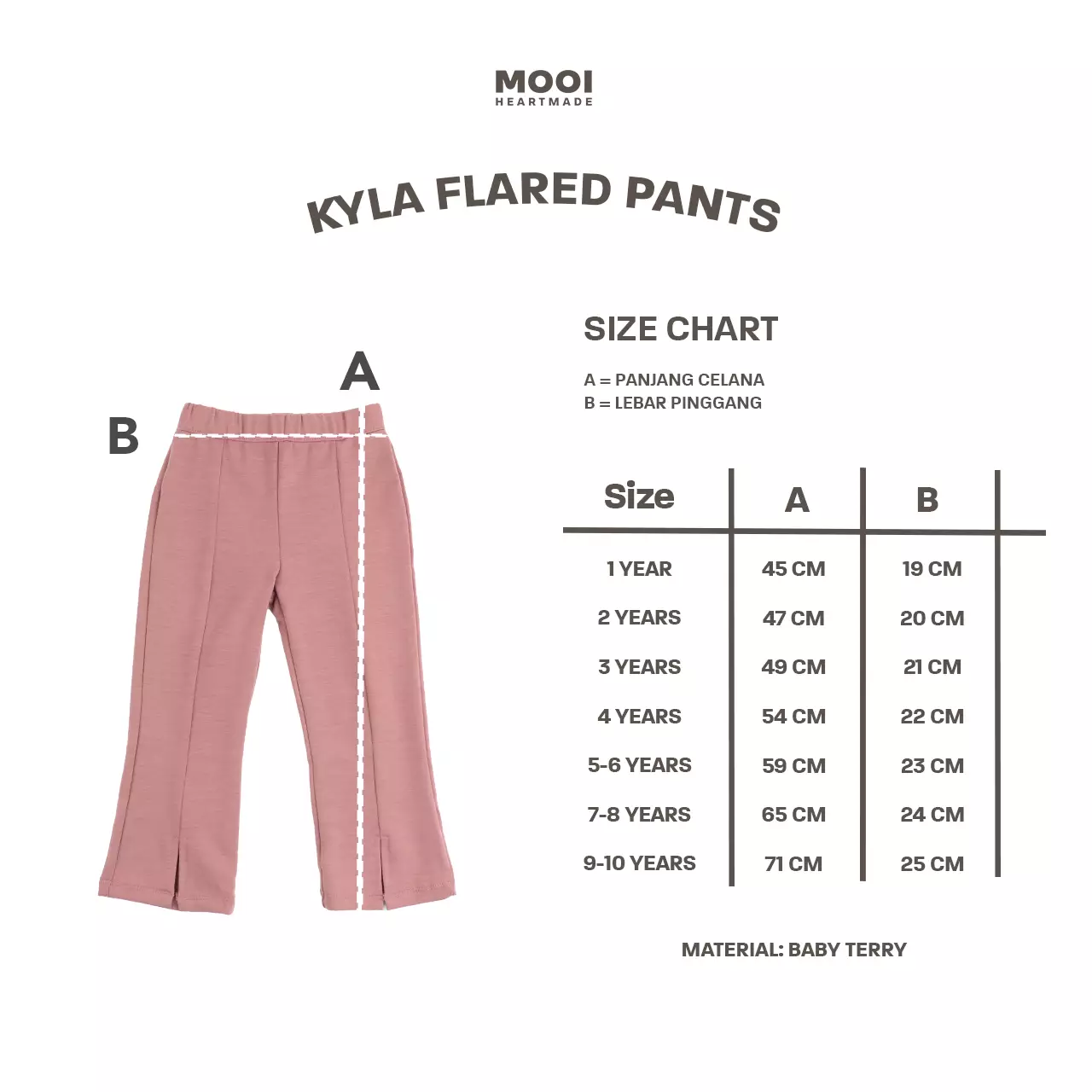 Mooi Celana Panjang Anak Perempuan Kyla Flared Pants - Sage Green