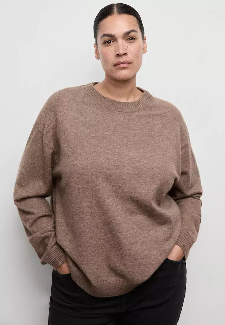 Oversized Sweater With Ribbed Trim