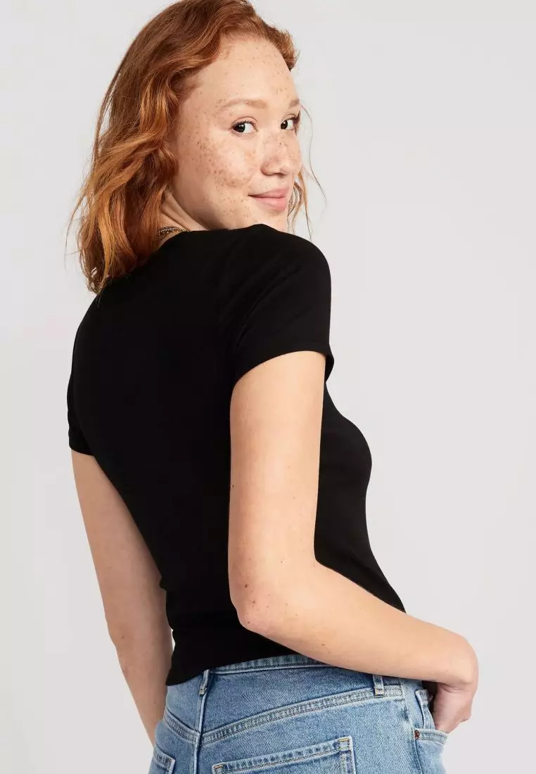 Cropped Slim-Fit T-Shirt For Women