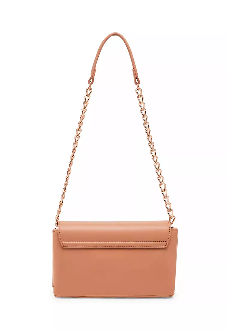 Mini Flap Shoulder Bag with Enamel Turn Lock