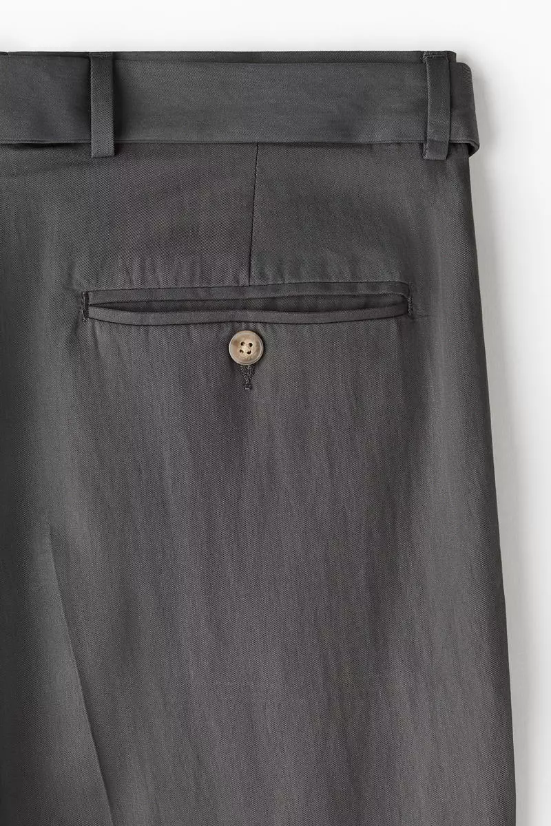 Regular Fit Belted twill trousers