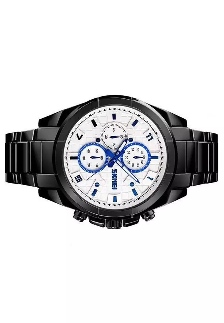 Jam Tangan Kasual Analog Pria Waterproof 30m Strap Tali Material Stainless Steel LR65 ORIGINAL