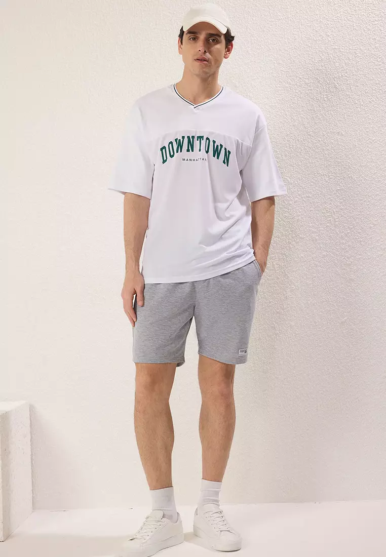 Black-Grey 2-Pack Regular Cut Label Applique Shorts & Bermuda TMNSS25SR00042