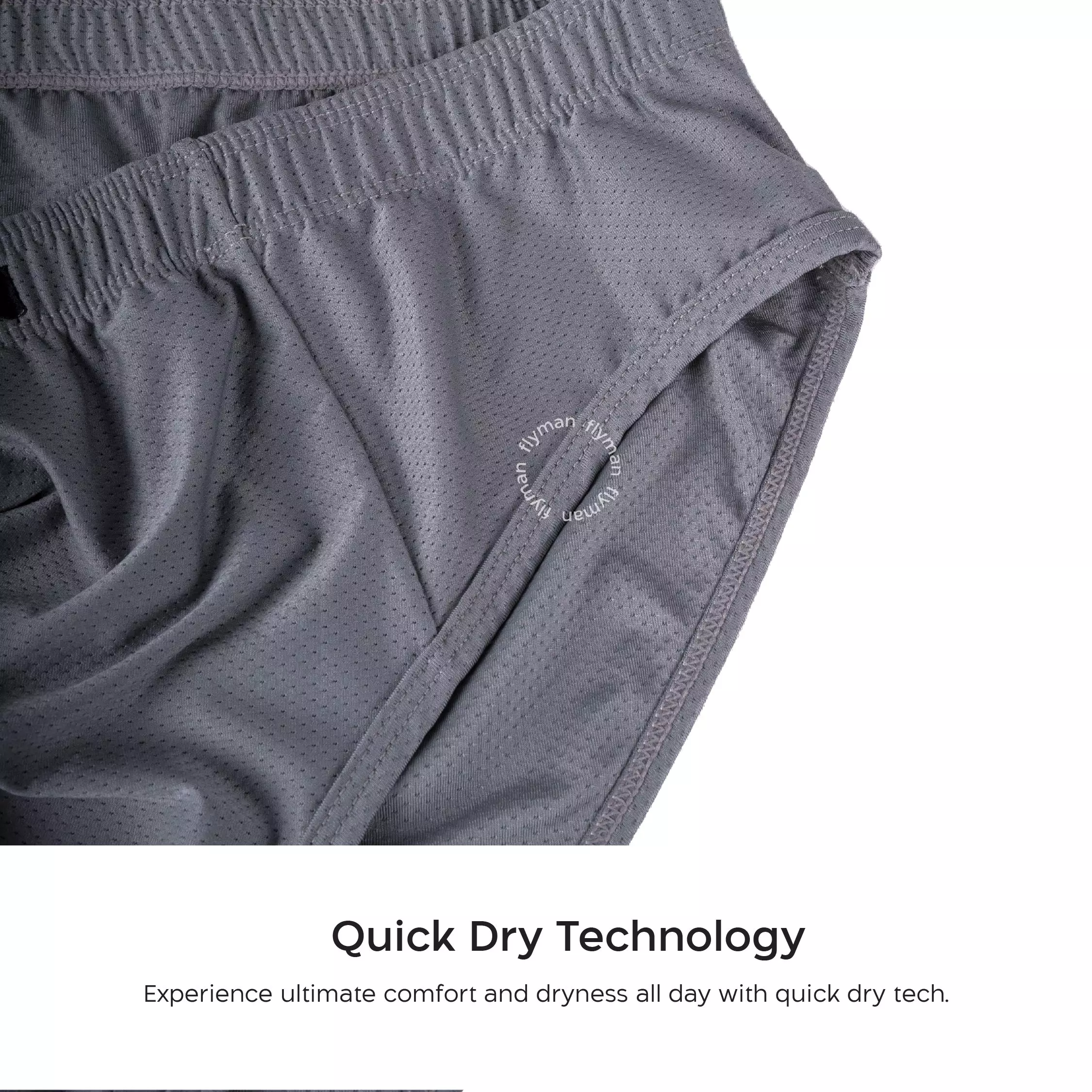 Flyman Ice Silk Big Size Briefs 1 pcs FM 3472 - Ash