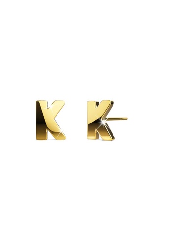 Bullion Gold gold BULLION GOLD Dainty Alphabet Letter Earring Gold Layered Steel Jewellery - K B98A5AC7E2C637GS_1