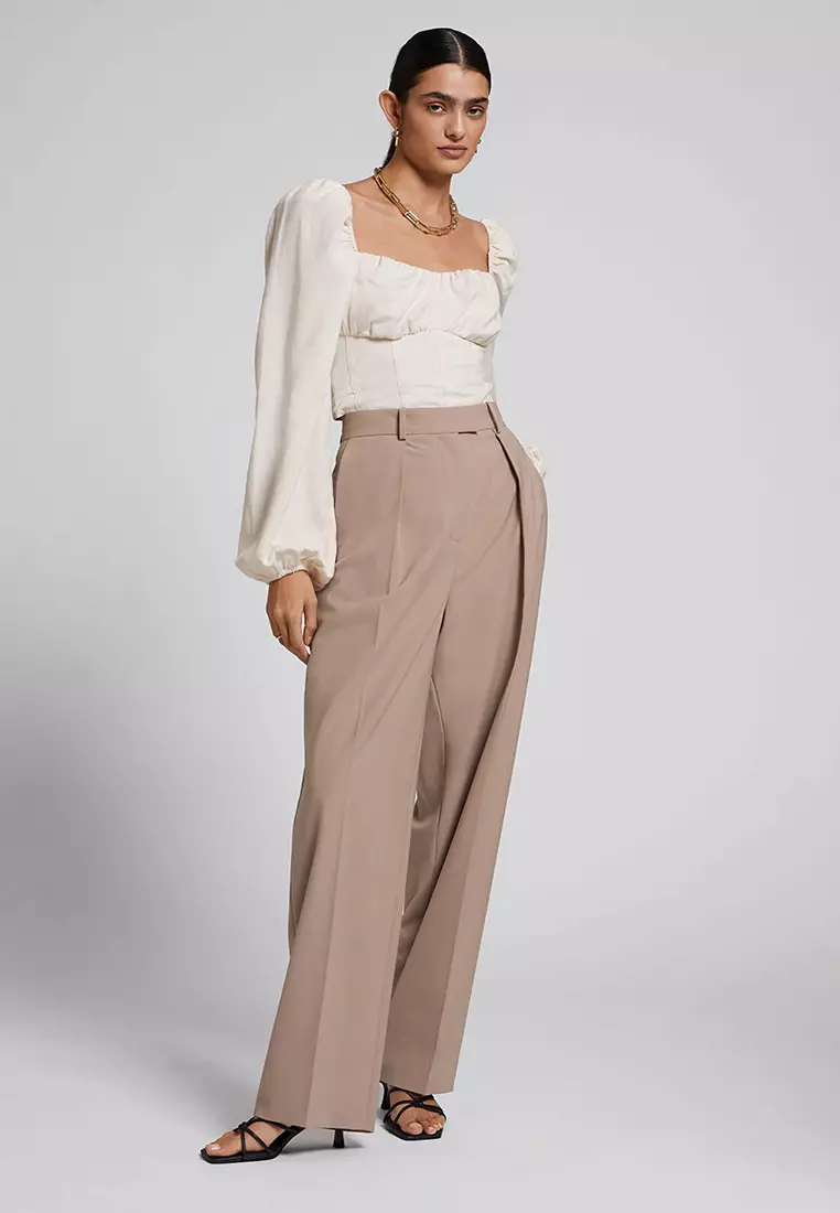 Fitted Smocked Back Corset Blouse