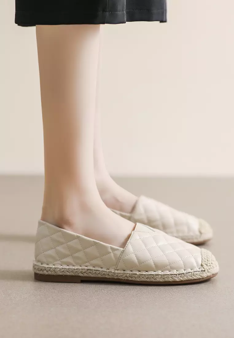 Rhombus texture Synthetic Leather Espadrilles WW221-1