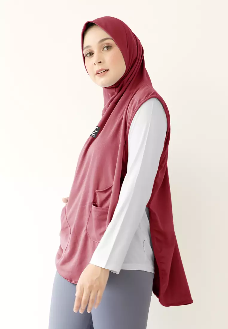Hijab Vest Olahraga Nara Sporty Pocket - Flash Red