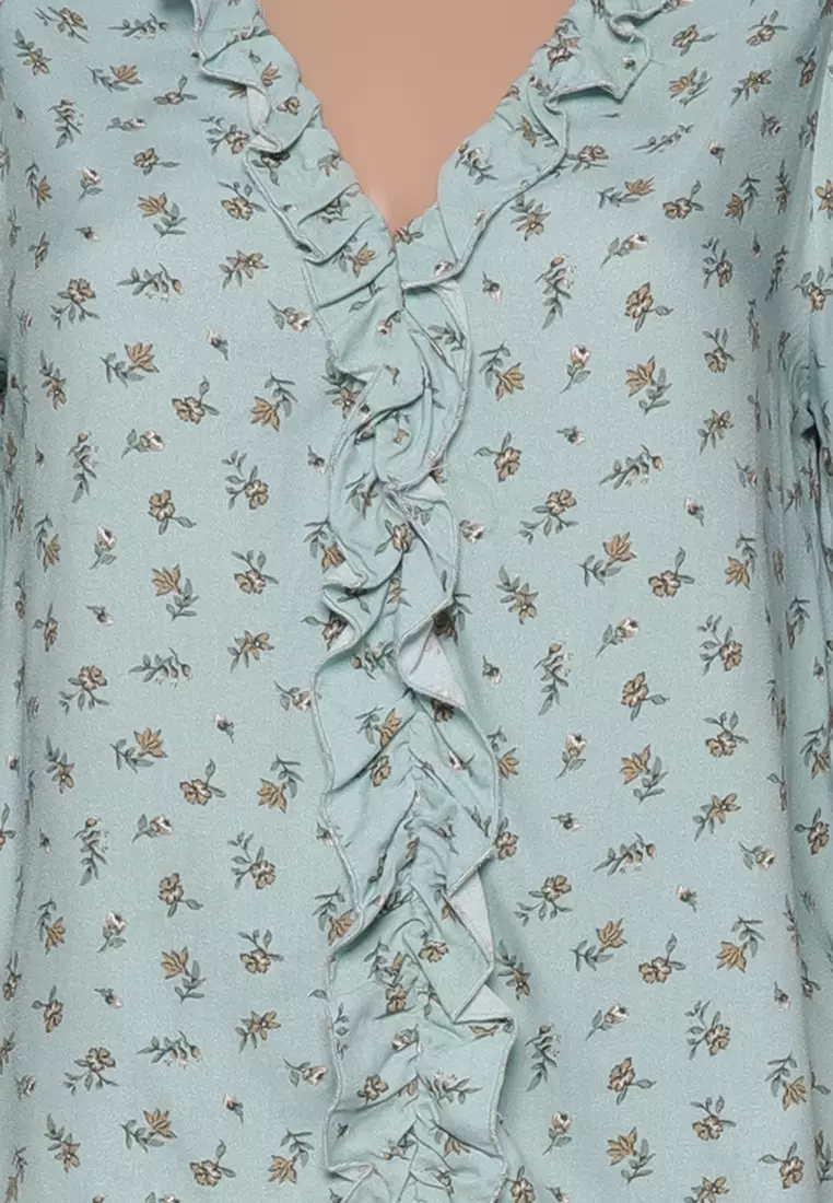 Flounced Front Blouse