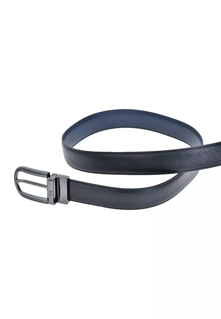 Tumbled Leather Bifold Wallet & Gun Metal Buckle Leather Belt Combo Gift Set
