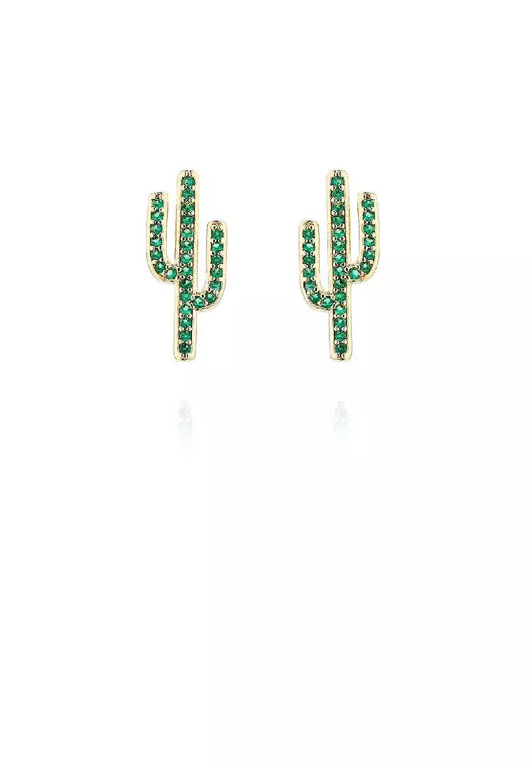 Gold cactus outlet earrings