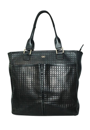 anya hindmarch black Pre-Loved anya hindmarch Black Quilted Tote 73DF1AC08DCD68GS_1