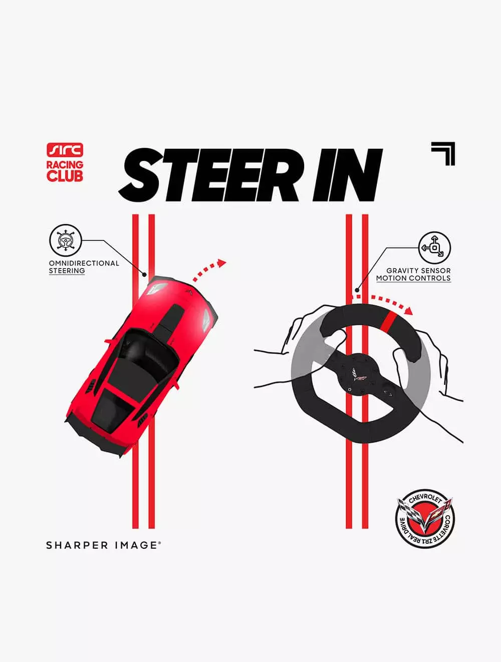 Sharper Image Toy RC Real Drive 1:16 GM Corvette - DCP1212016951 - Multicolor