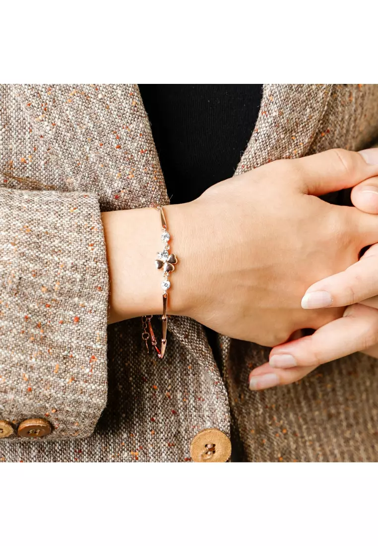 Millennia 2000 Lucky Charms Cubic Zirconia Rose Gold Bracelet with 925 Sterling Silver